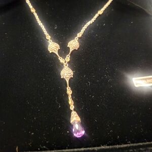 SUSPICIOUS Sterling Silver Necklace with Amethyst & Marcasite 